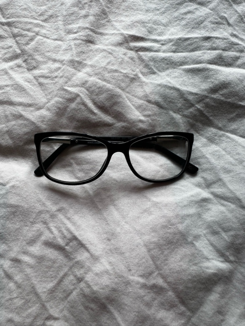 Authentic Dolce & Gabbana Black Eyeglasses Frame Rectangle
